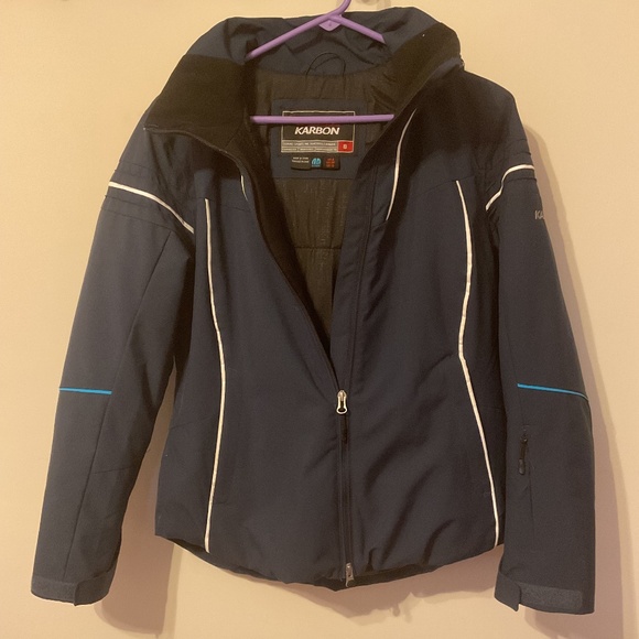KARBON WOMENS WINTER SKI JACKET SIZE 8 NAVY NWOT - Picture 1 of 5